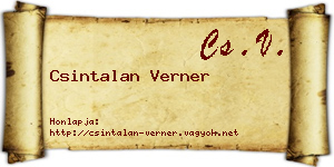 Csintalan Verner névjegykártya